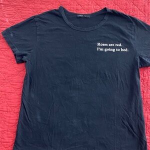 SHEIN Black Tee with White Text